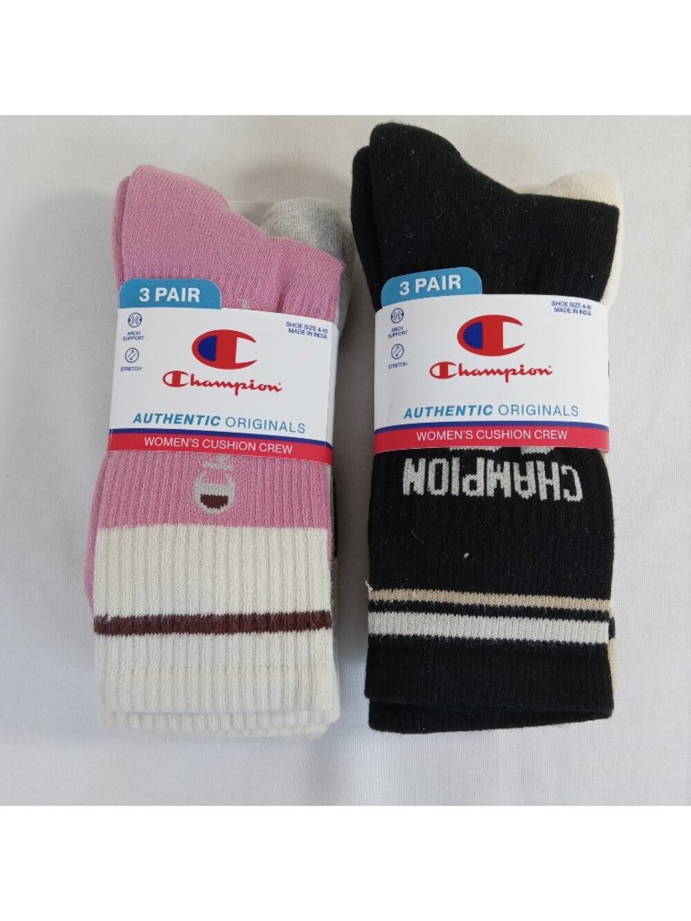 Champion Women's Cushion Crew Socks 6 Pairs Total (2x 3-Packs) Arch Support